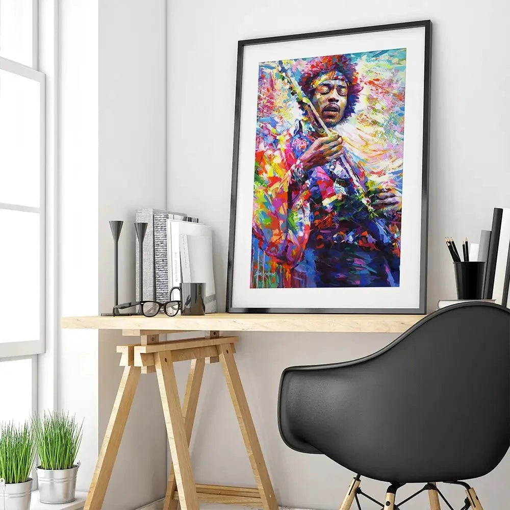 Jimi Hendrix Framed Art Print Jimi Hendrix Framed Art Print wall art product Leon Devenice