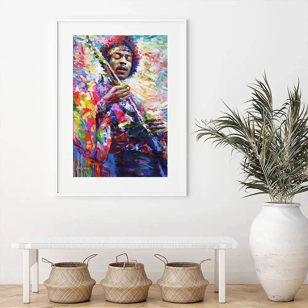 Jimi Hendrix Framed Art Print Jimi Hendrix Framed Art Print wall art product Leon Devenice