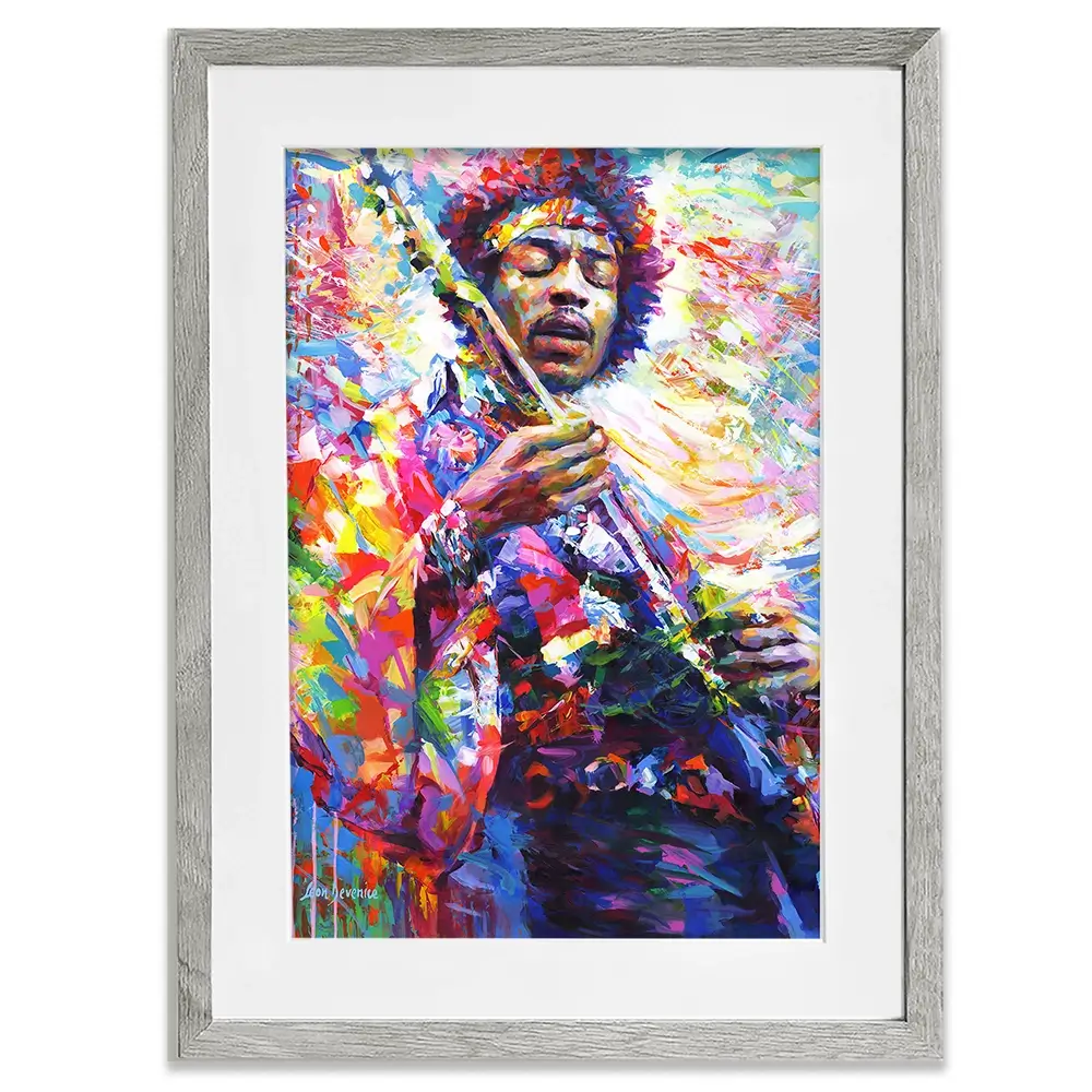 Jimi Hendrix Framed Art Print Jimi Hendrix Framed Art Print wall art product Leon Devenice