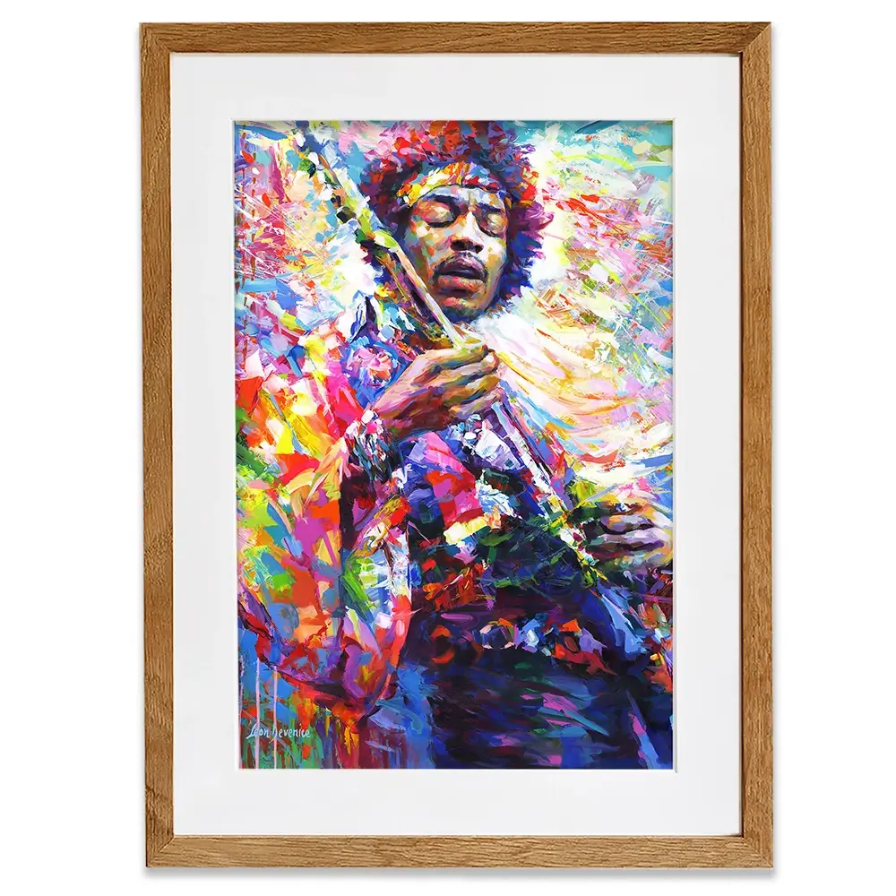 Jimi Hendrix Framed Art Print Jimi Hendrix Framed Art Print wall art product Leon Devenice
