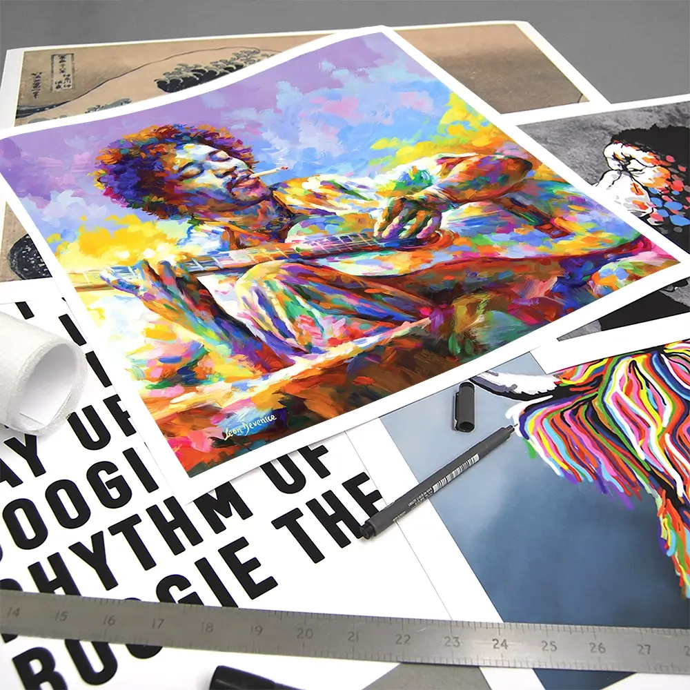 Jimi Hendrix Guitar Square Art Print Jimi Hendrix Guitar Square Art Print wall art product Leon Devenice