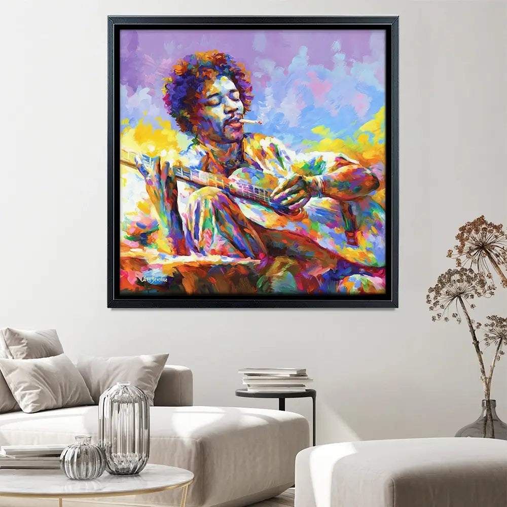 Jimi Hendrix Guitar Square Canvas Print Jimi Hendrix Guitar Square Canvas Print wall art product Leon Devenice
