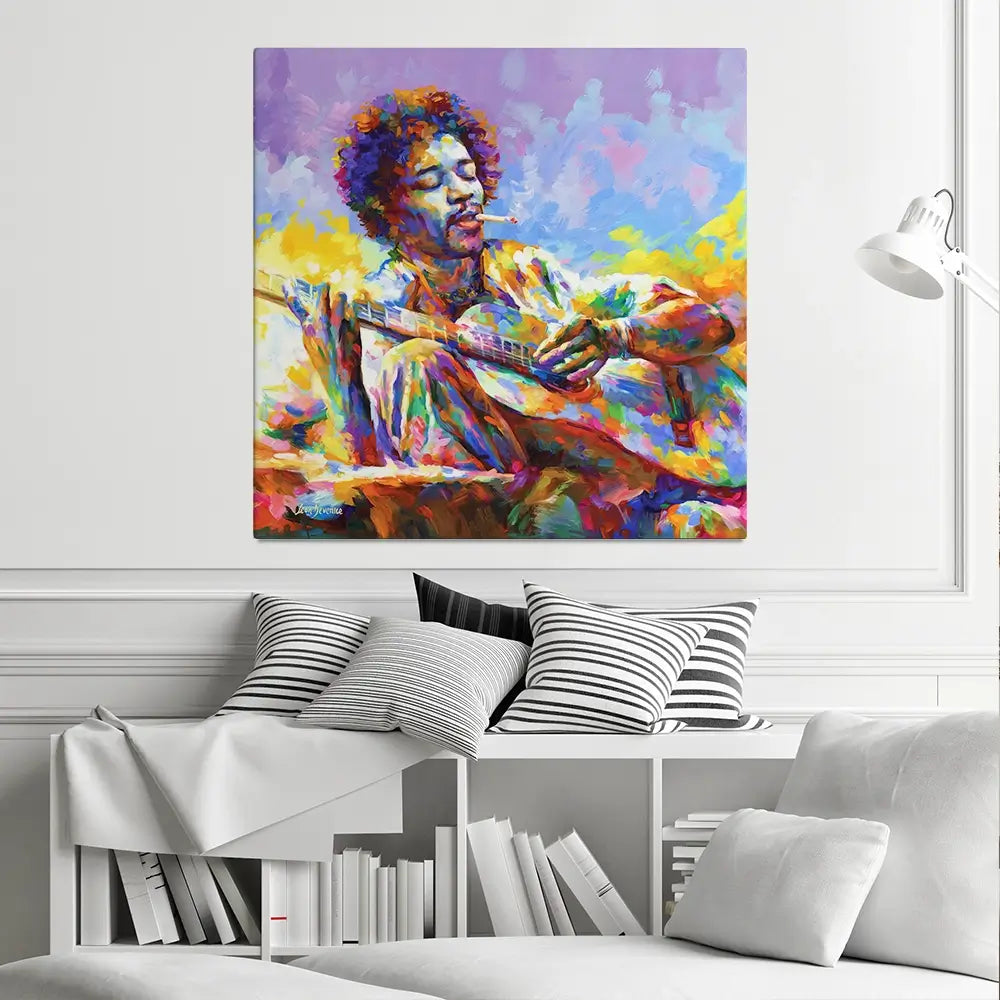 Jimi Hendrix Guitar Square Canvas Print Jimi Hendrix Guitar Square Canvas Print wall art product Leon Devenice