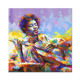 Jimi Hendrix Guitar Square Canvas Print Jimi Hendrix Guitar Square Canvas Print wall art product Leon Devenice