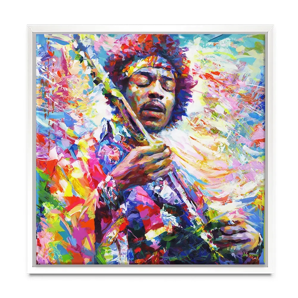 Jimi Hendrix Square Canvas Print Jimi Hendrix Square Canvas Print wall art product Leon Devenice