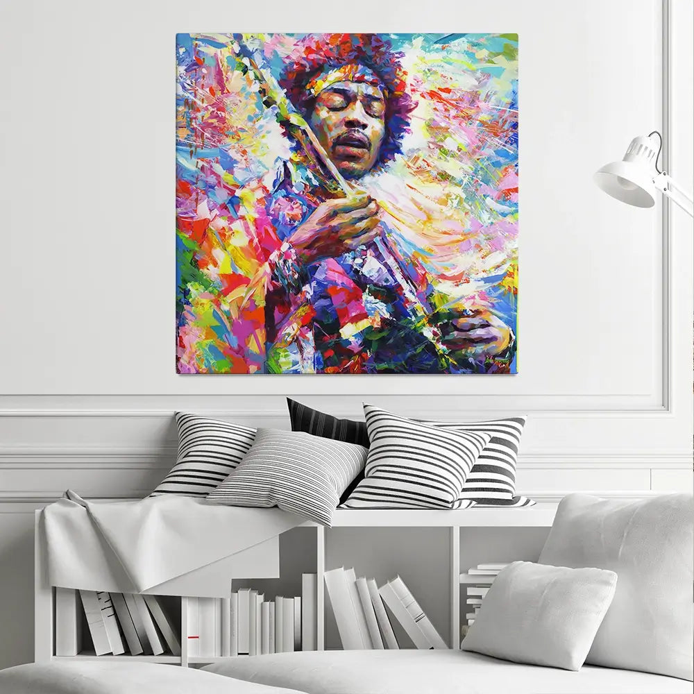 Jimi Hendrix Square Canvas Print Jimi Hendrix Square Canvas Print wall art product Leon Devenice