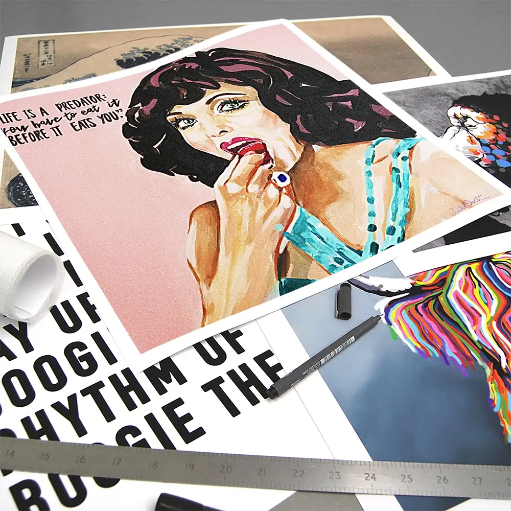Joan Collins Life Is A Predator Square Art Print Joan Collins Life Is A Predator Square Art Print wall art product Juliet Stockton