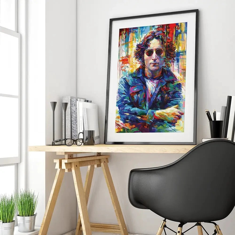 John Lennon Framed Art Print John Lennon Framed Art Print wall art product Leon Devenice
