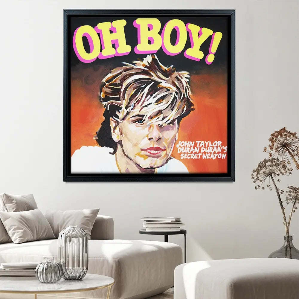 John Taylor Oh Boy Square Canvas Print John Taylor Oh Boy Square Canvas Print wall art product Juliet Stockton