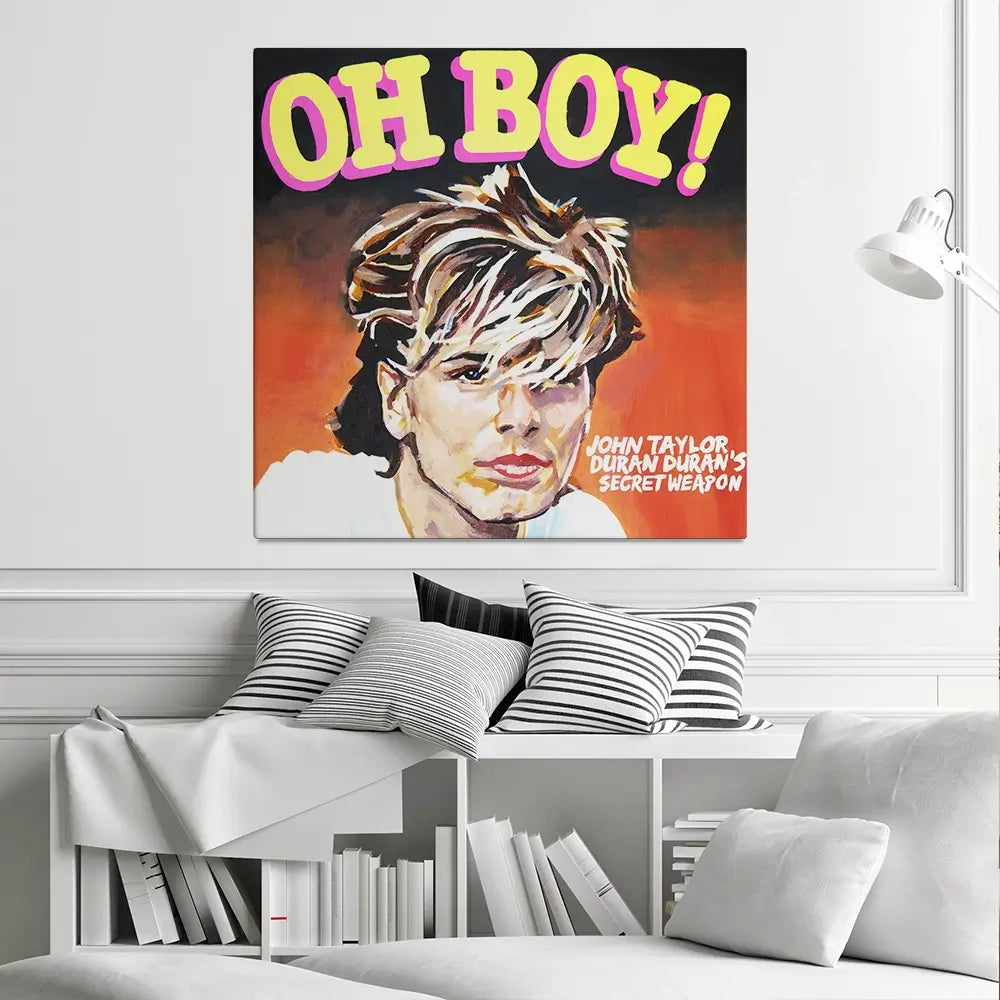 John Taylor Oh Boy Square Canvas Print John Taylor Oh Boy Square Canvas Print wall art product Juliet Stockton