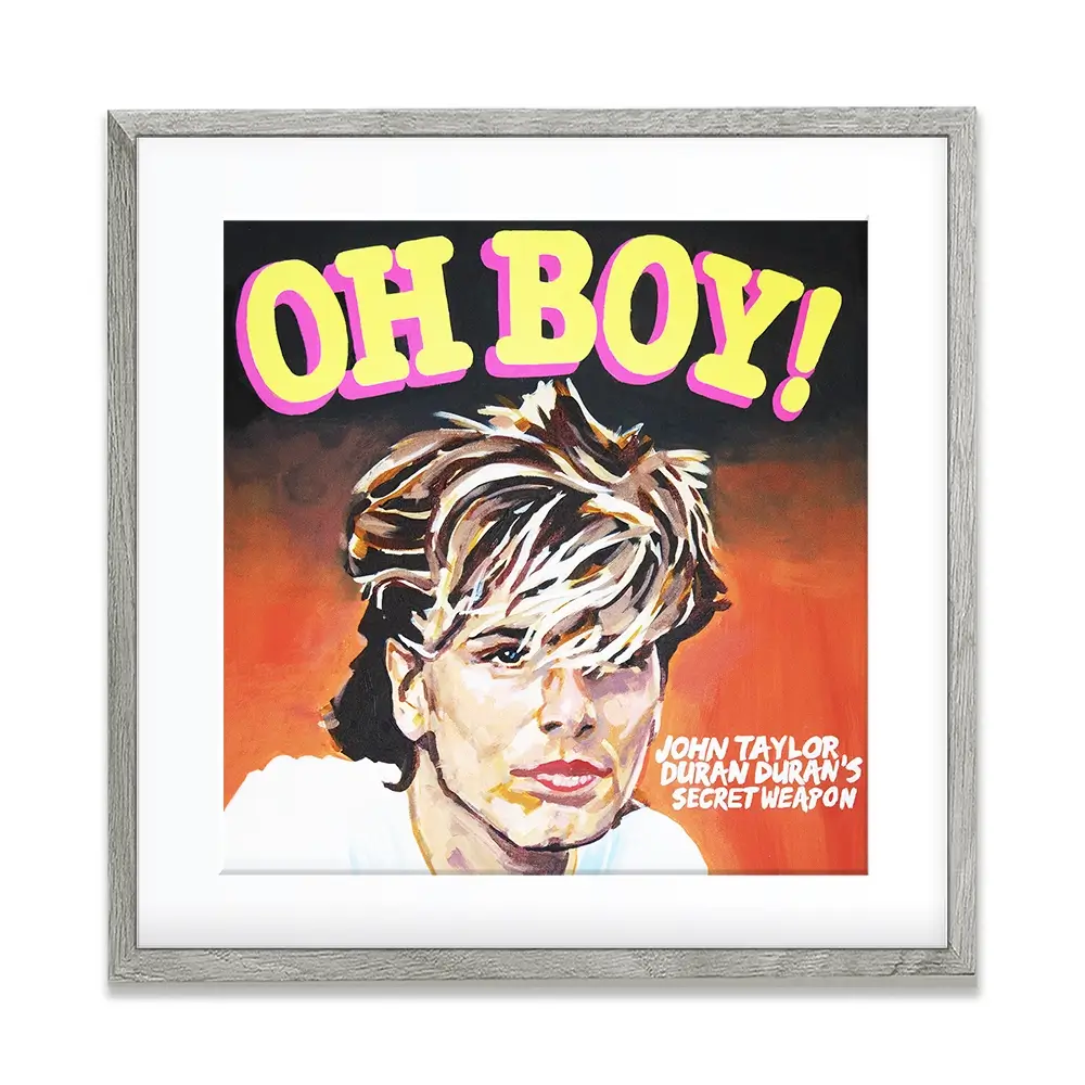 John Taylor Oh Boy Square Framed Art Print John Taylor Oh Boy Square Framed Art Print wall art product Juliet Stockton