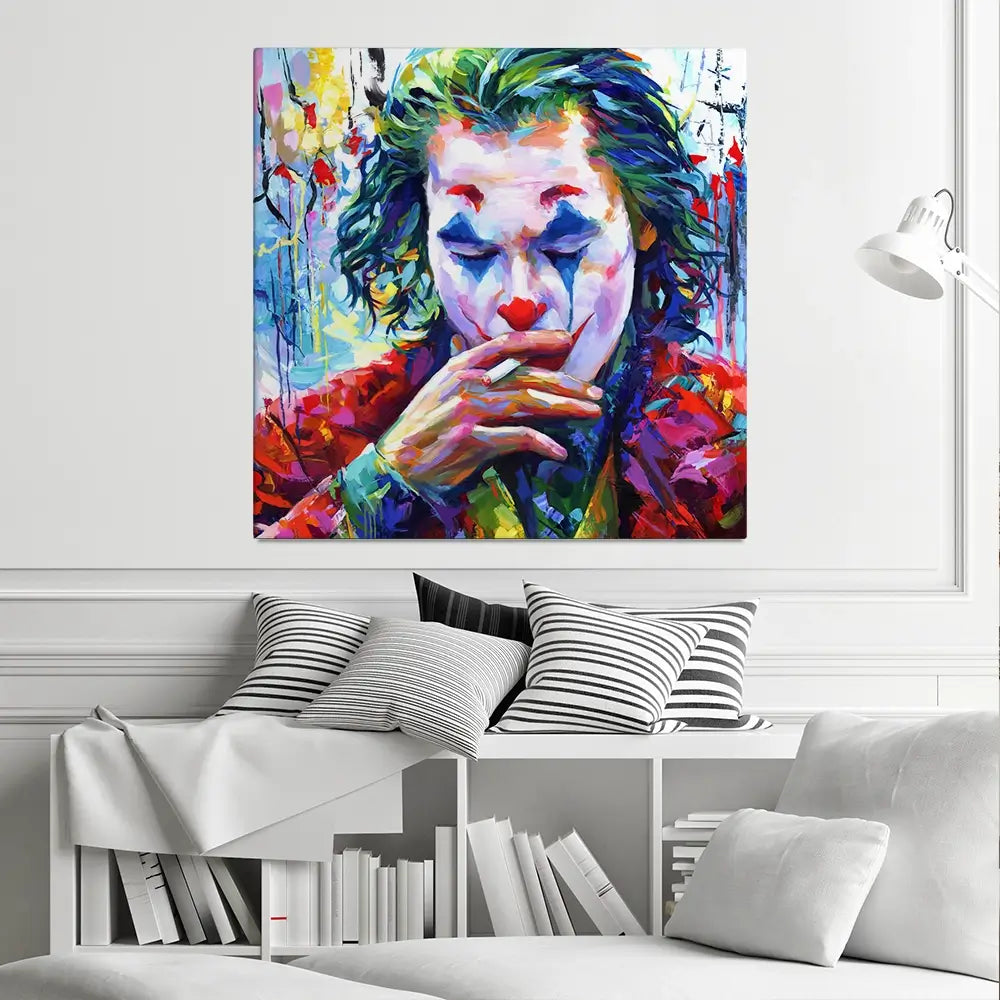 Joker Square Canvas Print Joker Square Canvas Print wall art product Leon Devenice