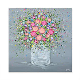 Joy In Every Bloom Square Canvas Print Joy In Every Bloom Square Canvas Print wall art product Jo Gough