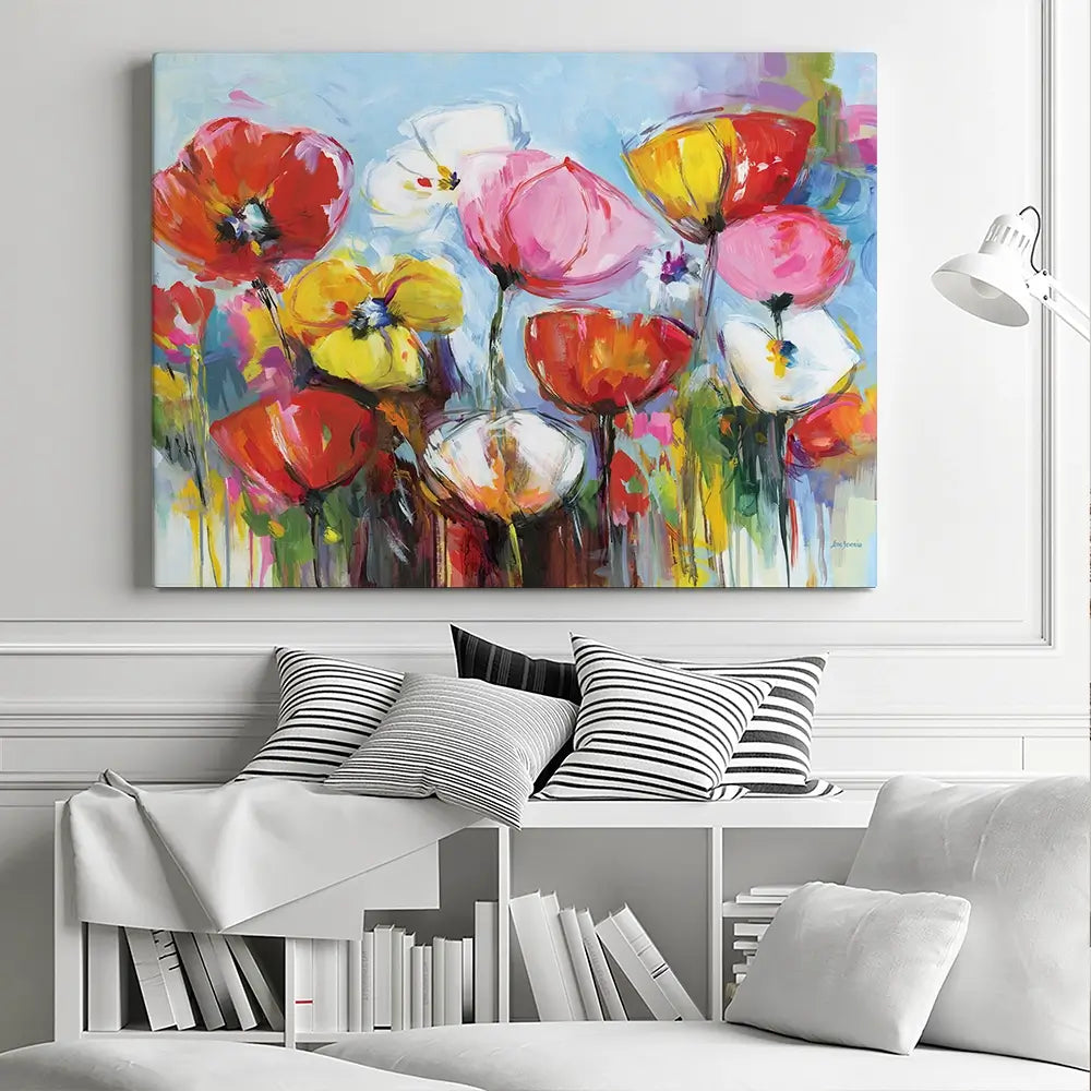 Joyful Flowers Canvas Print Joyful Flowers Canvas Print wall art product Leon Devenice