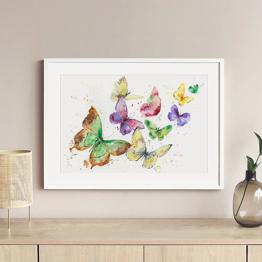 Kaleidoscope Butterflies Framed Art Print Kaleidoscope Butterflies Framed Art Print wall art product Nicola Jane Rowles