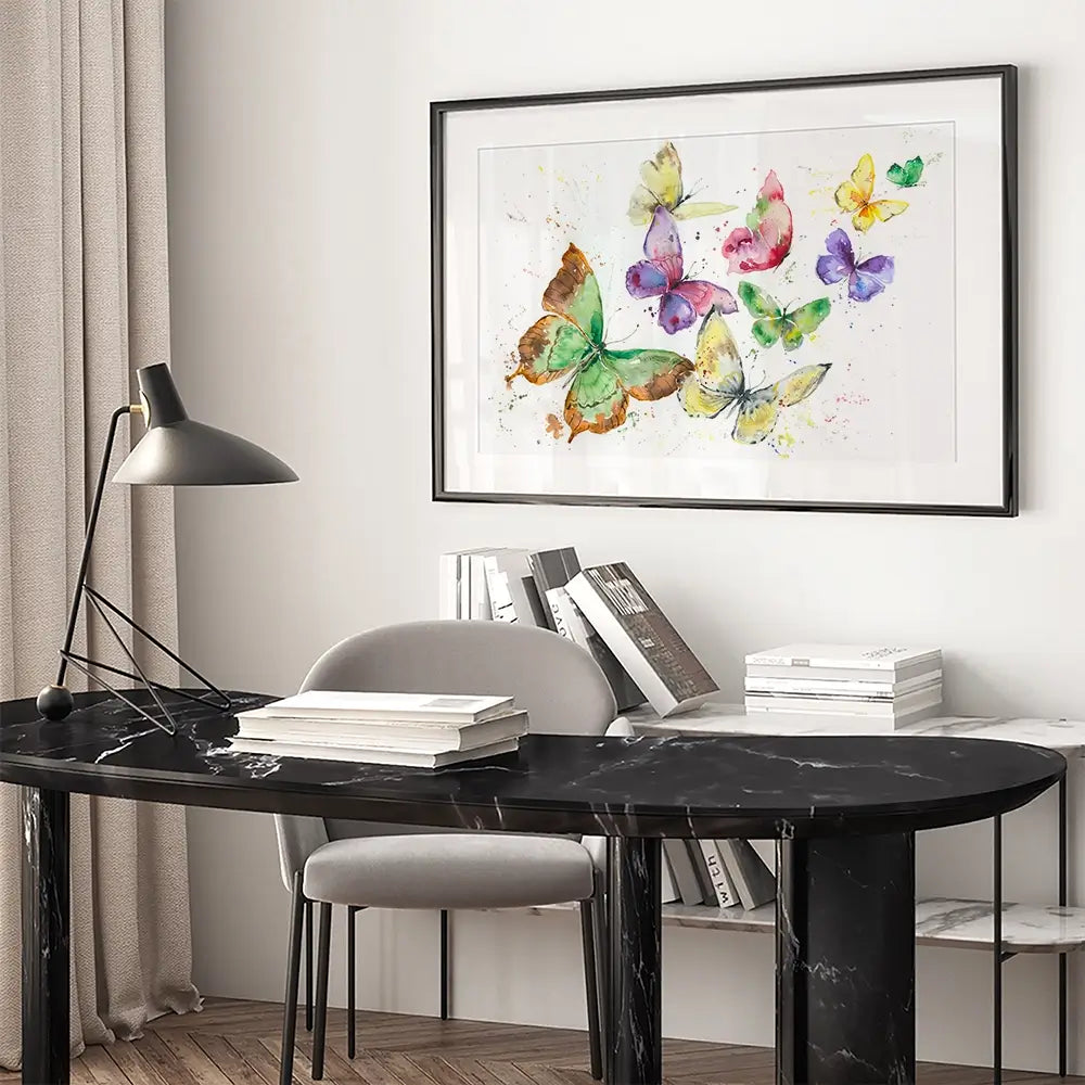 Kaleidoscope Butterflies Framed Art Print Kaleidoscope Butterflies Framed Art Print wall art product Nicola Jane Rowles