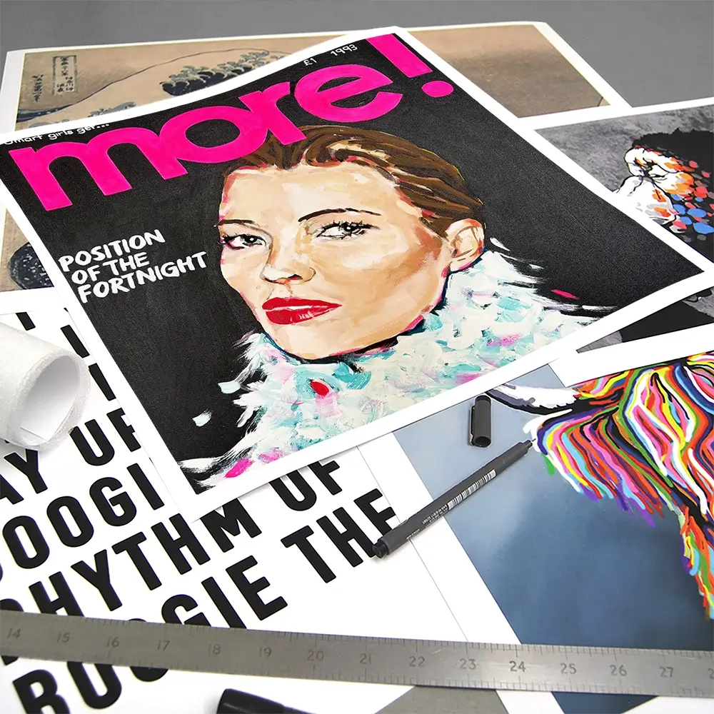 Kate Moss More Square Art Print Kate Moss More Square Art Print wall art product Juliet Stockton