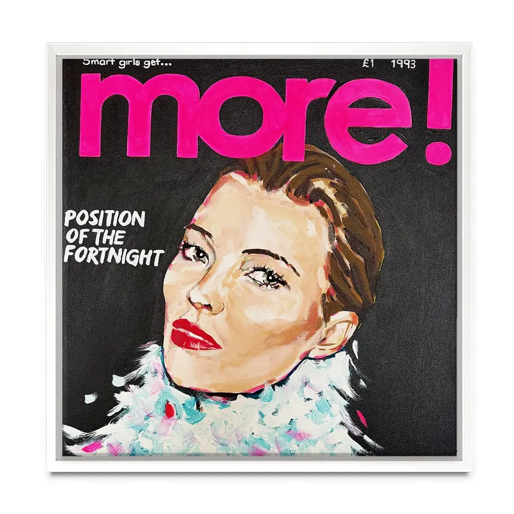 Kate Moss More Square Canvas Print Kate Moss More Square Canvas Print wall art product Juliet Stockton