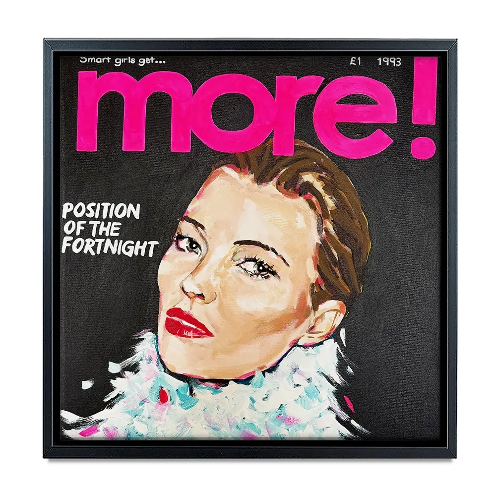 Kate Moss More Square Canvas Print Kate Moss More Square Canvas Print wall art product Juliet Stockton