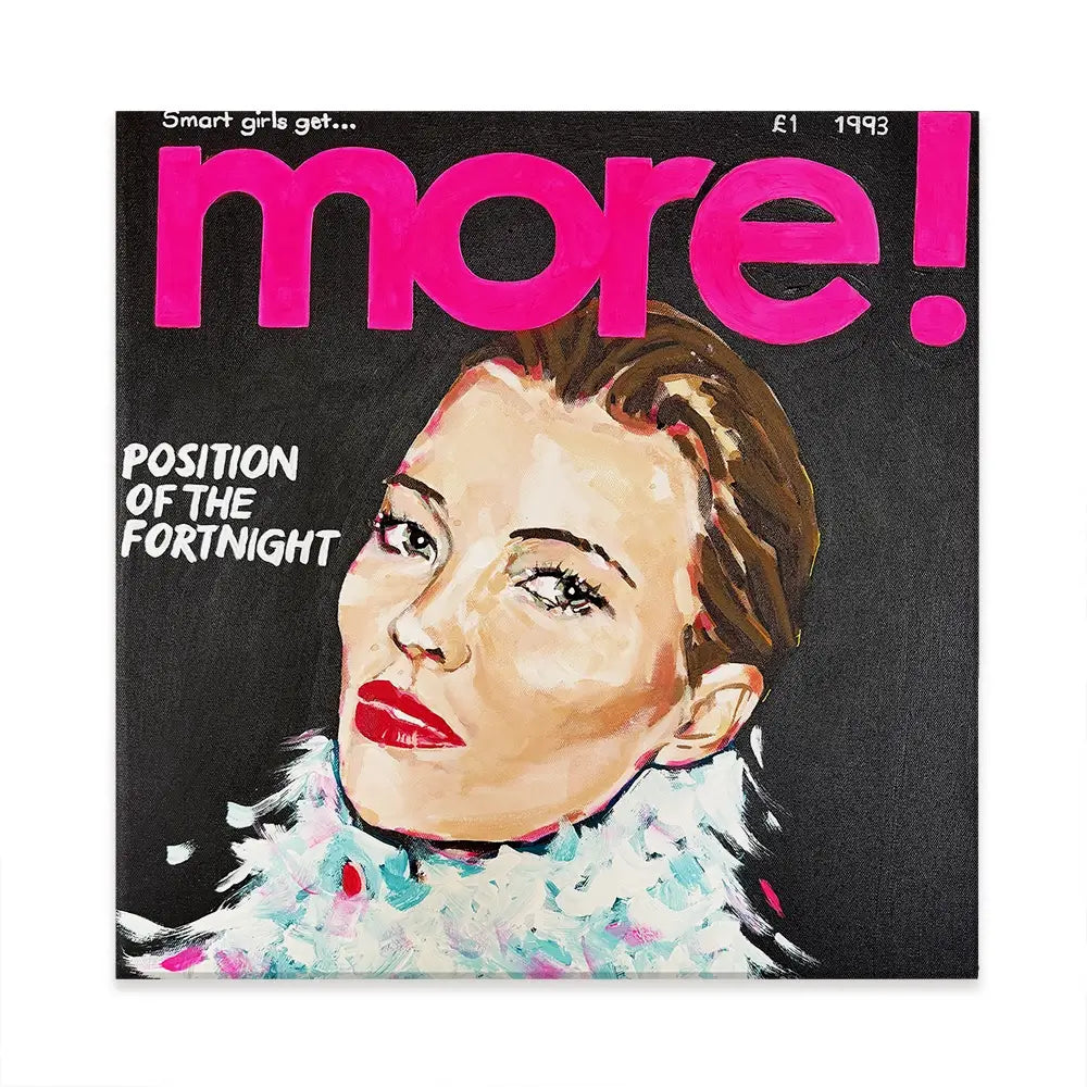 Kate Moss More Square Canvas Print Kate Moss More Square Canvas Print wall art product Juliet Stockton