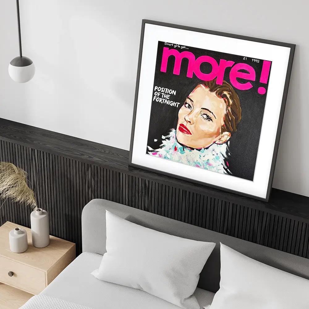 Kate Moss More Square Framed Art Print Kate Moss More Square Framed Art Print wall art product Juliet Stockton