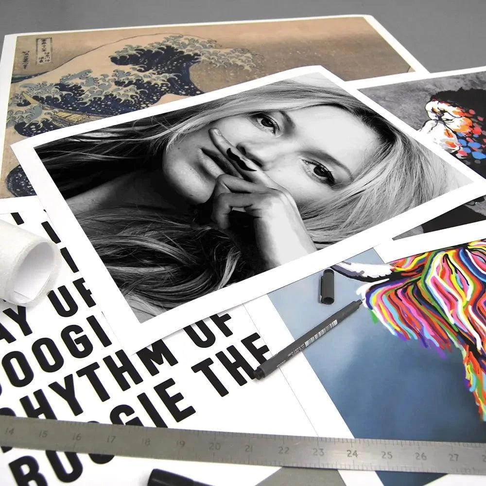 Kate Moss Moustache Art Print Kate Moss Moustache Art Print wall art product S Megalos