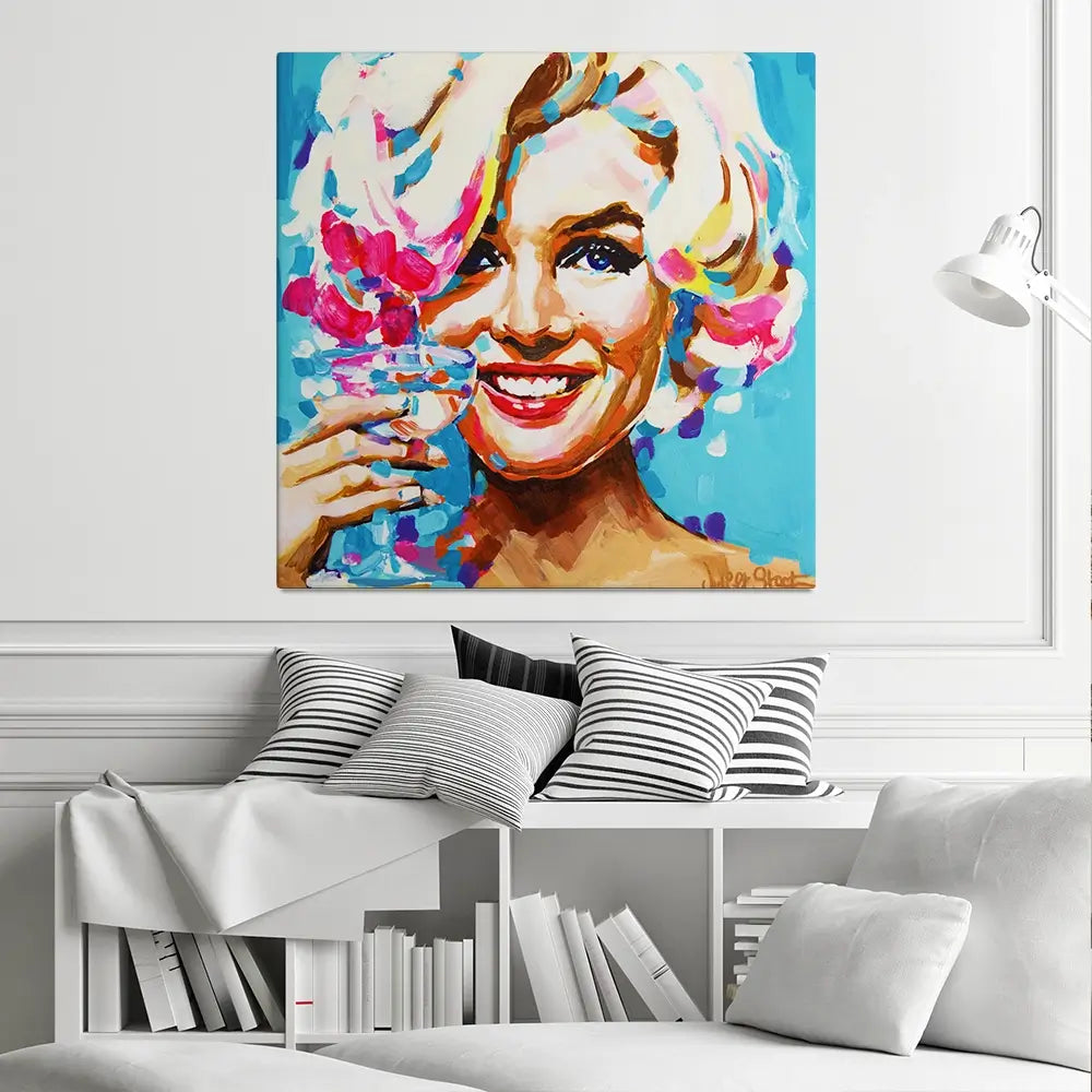 Keep Smiling Square Canvas Print Keep Smiling Square Canvas Print wall art product Juliet Stockton