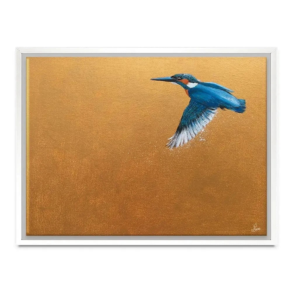 Kingfisher In Flight Canvas Print Kingfisher In Flight Canvas Print wall art product Laure Bury