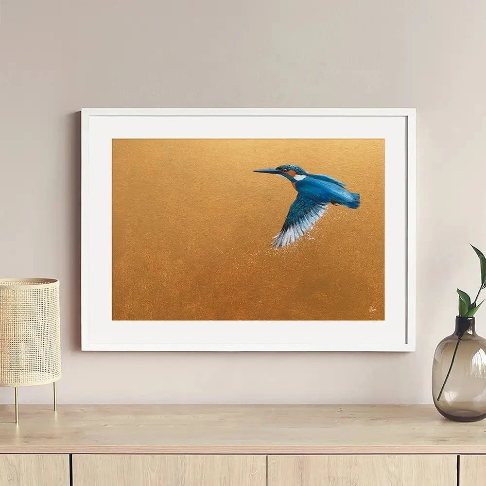 Kingfisher In Flight Framed Art Print Kingfisher In Flight Framed Art Print wall art product Laure Bury