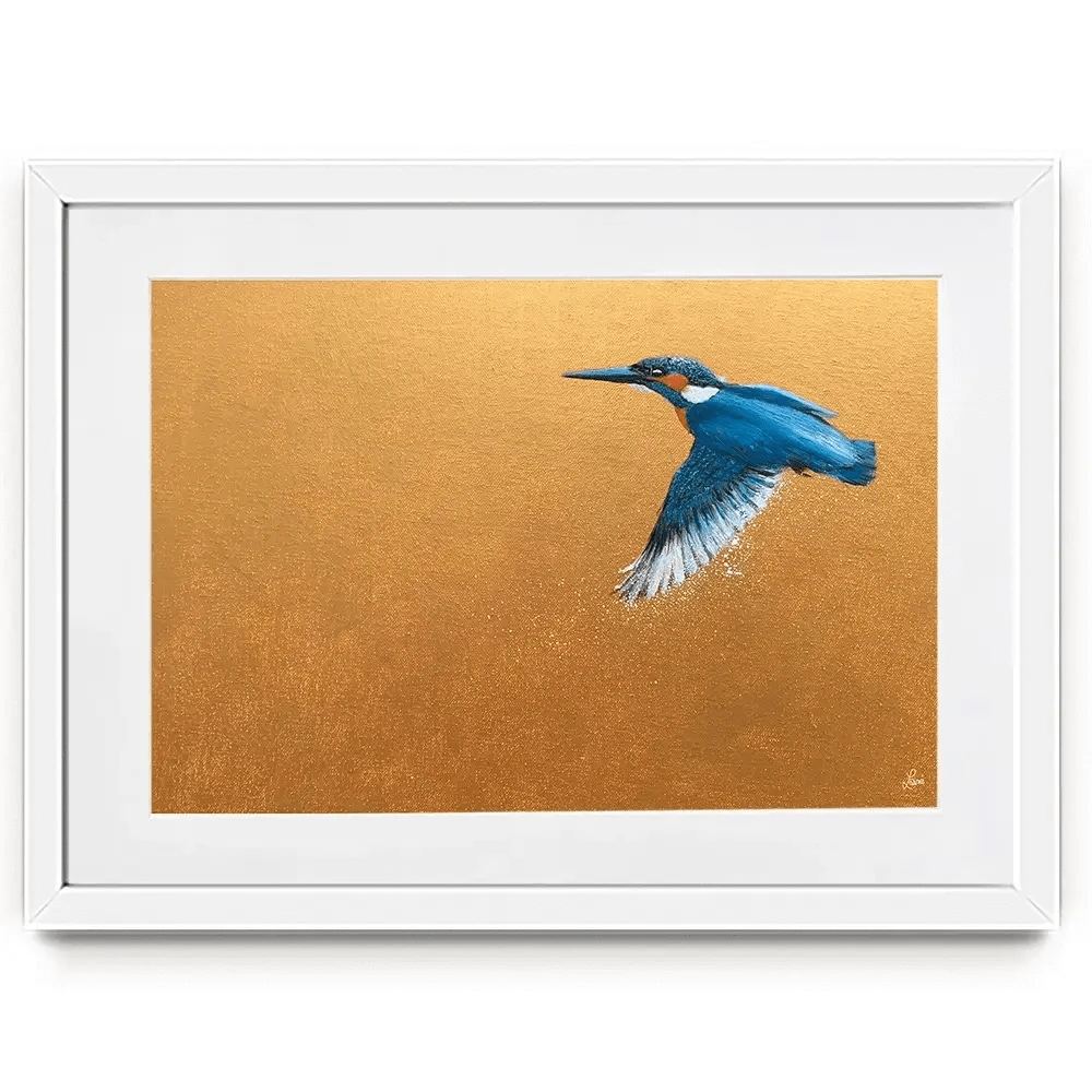 Kingfisher In Flight Framed Art Print Kingfisher In Flight Framed Art Print wall art product Laure Bury