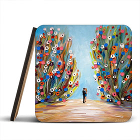 Kiss In The Blooming Garden Coaster Set Kiss In The Blooming Garden Coaster Set wall art product Ekaterina Ermilkina
