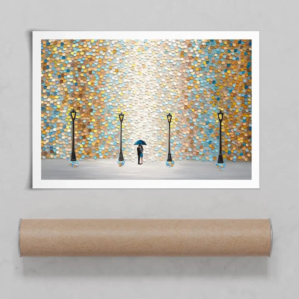 Kiss Under The Golden Rain Art Print Kiss Under The Golden Rain Art Print wall art product Ekaterina Ermilkina