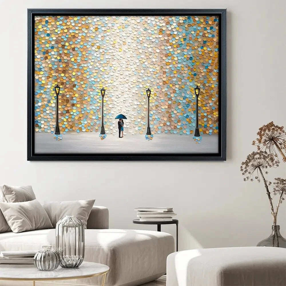 Kiss Under The Golden Rain Canvas Print Kiss Under The Golden Rain Canvas Print wall art product Ekaterina Ermilkina