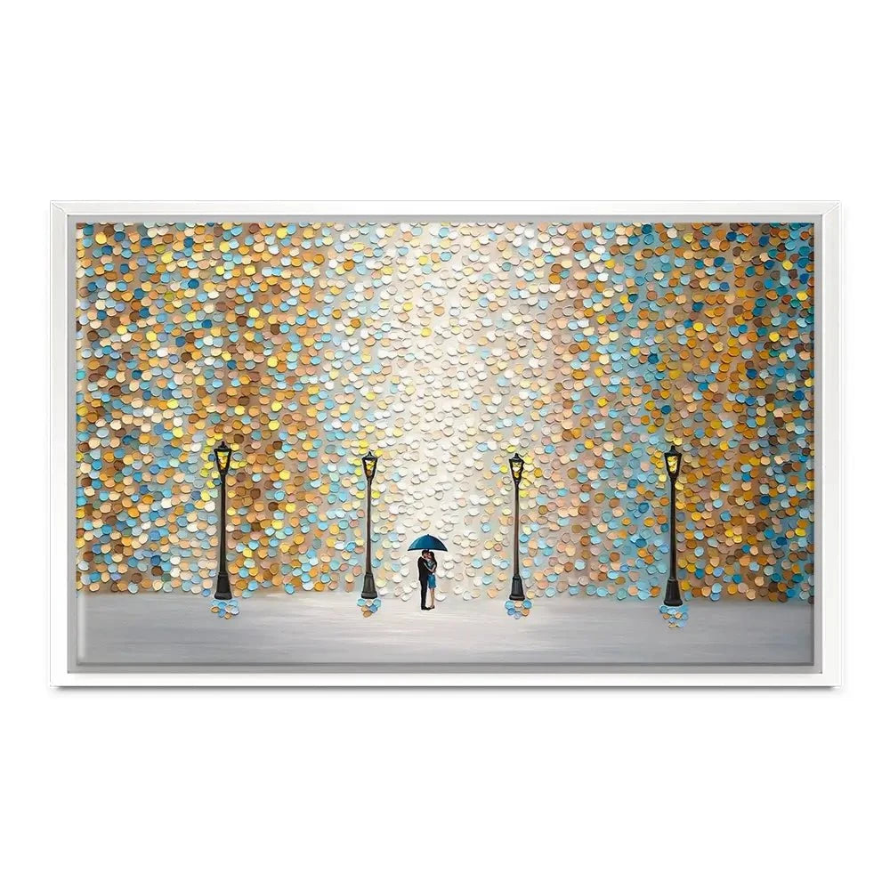 Kiss Under The Golden Rain Canvas Print Kiss Under The Golden Rain Canvas Print wall art product Ekaterina Ermilkina