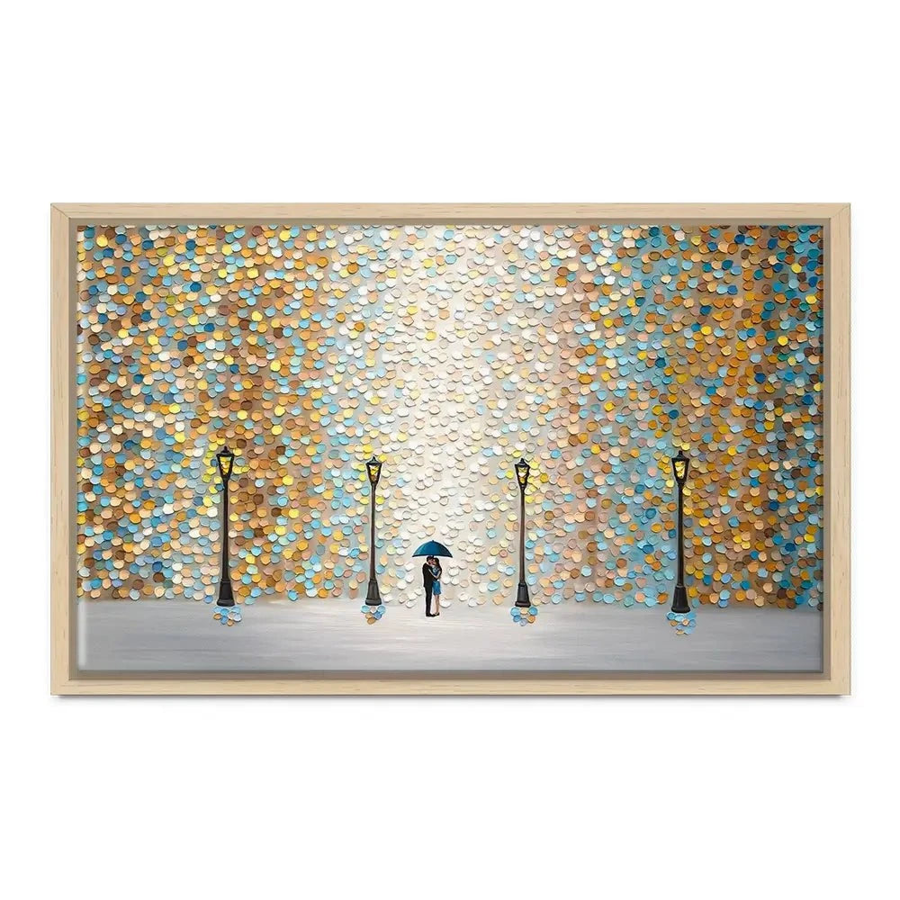 Kiss Under The Golden Rain Canvas Print Kiss Under The Golden Rain Canvas Print wall art product Ekaterina Ermilkina