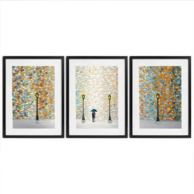 Kiss Under The Golden Rain Framed Art Print Trio Kiss Under The Golden Rain Framed Art Print Trio wall art product Ekaterina Ermilkina