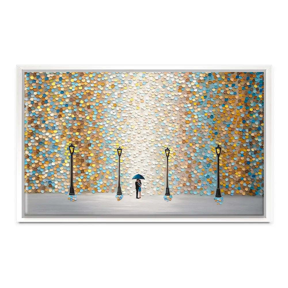 Kiss Under The Golden Rain Oversized Canvas Print Kiss Under The Golden Rain Oversized Canvas Print wall art product Art Print Shop