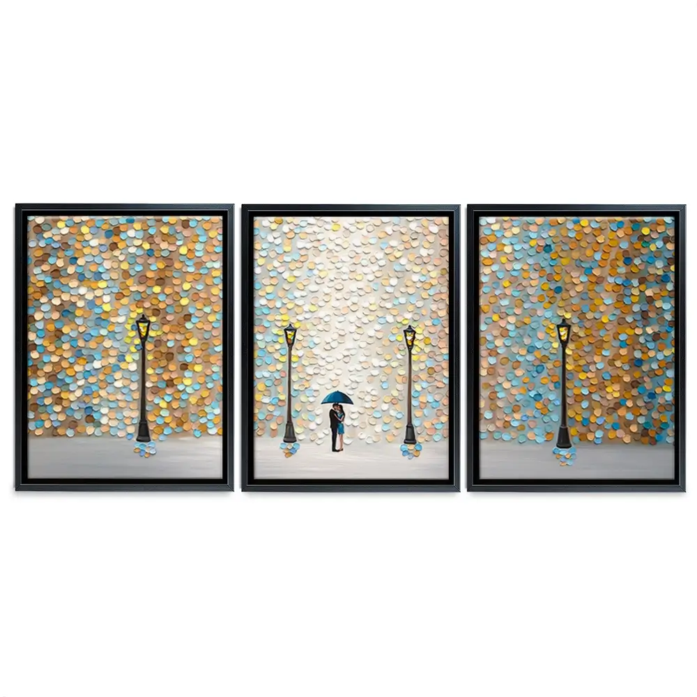 Kiss Under The Golden Rain Trio Canvas Print Kiss Under The Golden Rain Trio Canvas Print wall art product Ekaterina Ermilkina