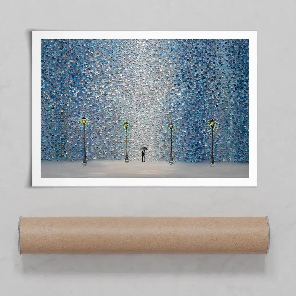 Kiss Under The Rain Art Print Kiss Under The Rain Art Print wall art product Ekaterina Ermilkina