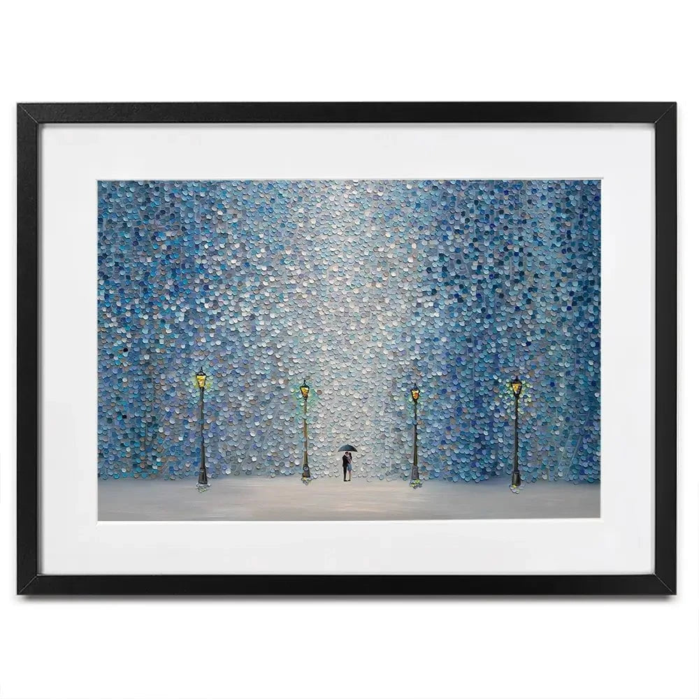 Kiss Under The Rain Framed Art Print Kiss Under The Rain Framed Art Print wall art product Ekaterina Ermilkina