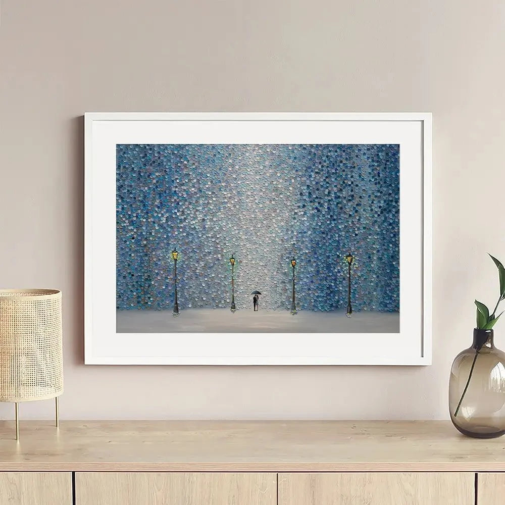 Kiss Under The Rain Framed Art Print Kiss Under The Rain Framed Art Print wall art product Ekaterina Ermilkina