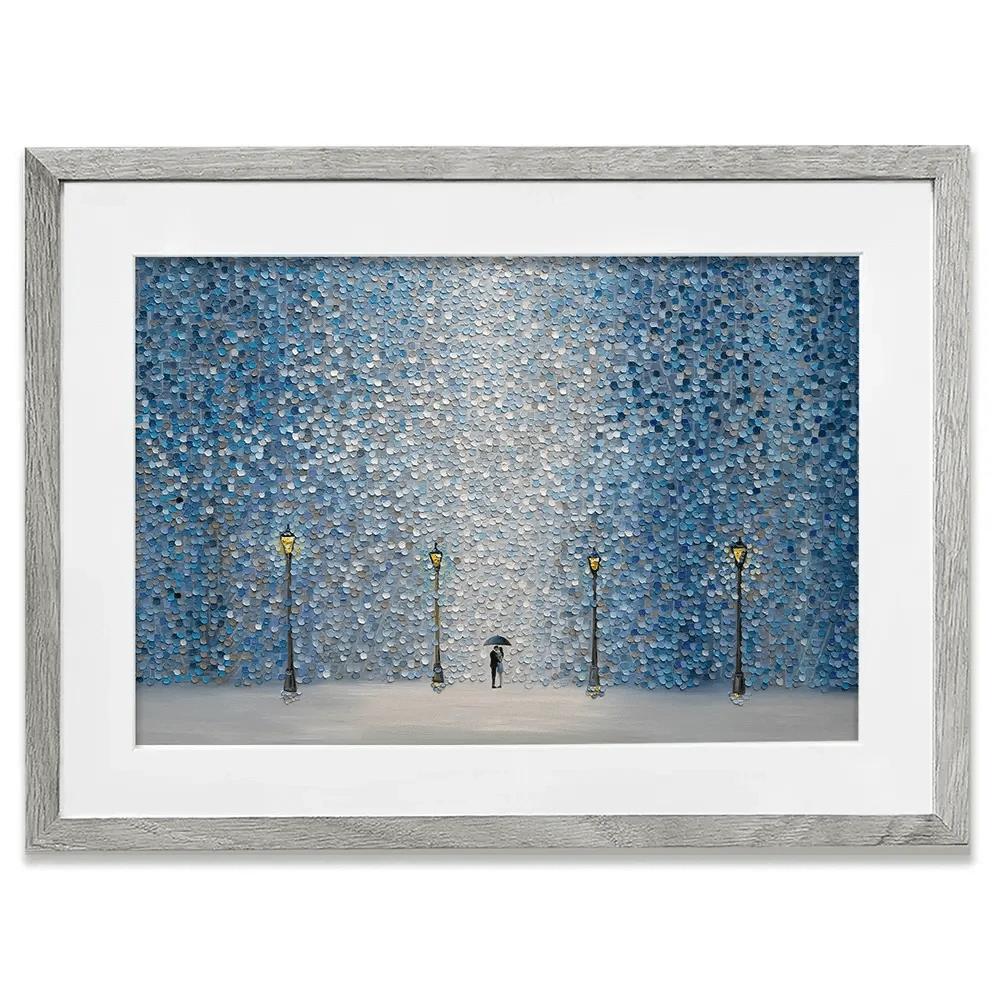 Kiss Under The Rain Framed Art Print Kiss Under The Rain Framed Art Print wall art product Ekaterina Ermilkina