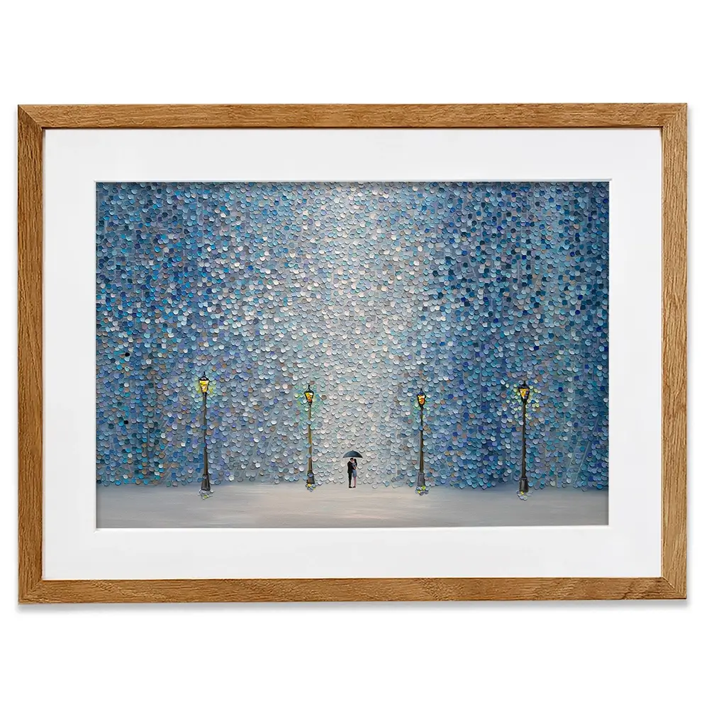 Kiss Under The Rain Framed Art Print Kiss Under The Rain Framed Art Print wall art product Ekaterina Ermilkina