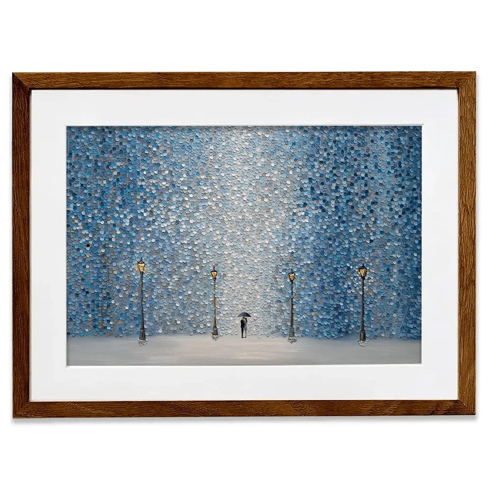 Kiss Under The Rain Framed Art Print Kiss Under The Rain Framed Art Print wall art product Ekaterina Ermilkina