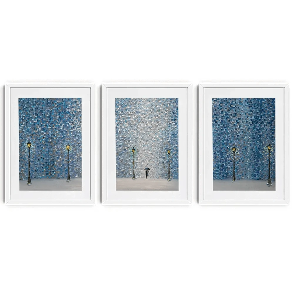 Kiss Under The Rain Framed Art Print Trio Kiss Under The Rain Framed Art Print Trio wall art product Ekaterina Ermilkina