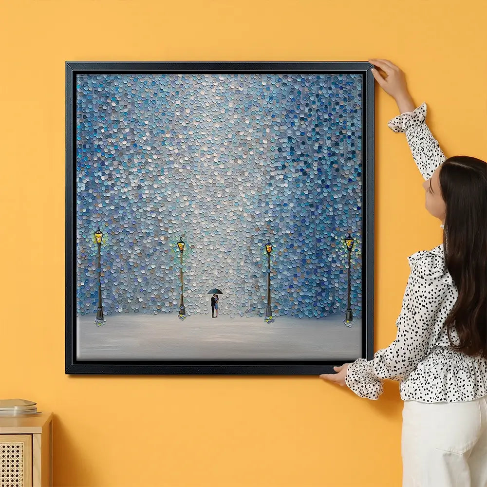 Kiss Under The Rain Oversized Canvas Print Kiss Under The Rain Oversized Canvas Print wall art product Ekaterina Ermilkina