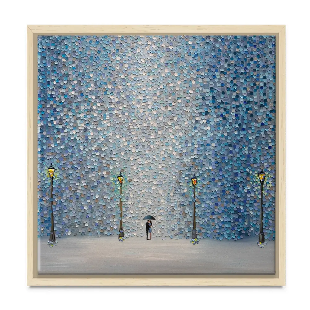 Kiss Under The Rain Square Canvas Print Kiss Under The Rain Square Canvas Print wall art product Ekaterina Ermilkina