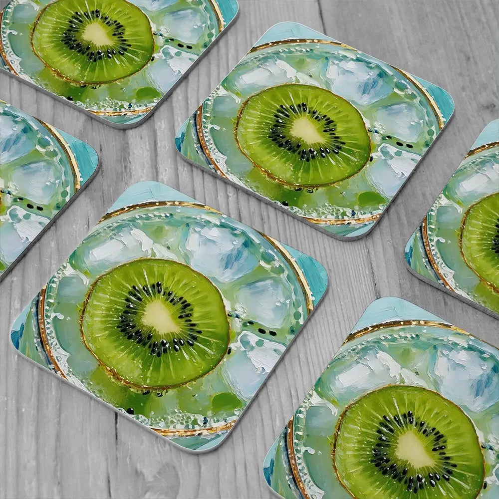 Kiwi Gin And Tonic Cocktail Coaster Set Kiwi Gin And Tonic Cocktail Coaster Set wall art product David Alexander Elder