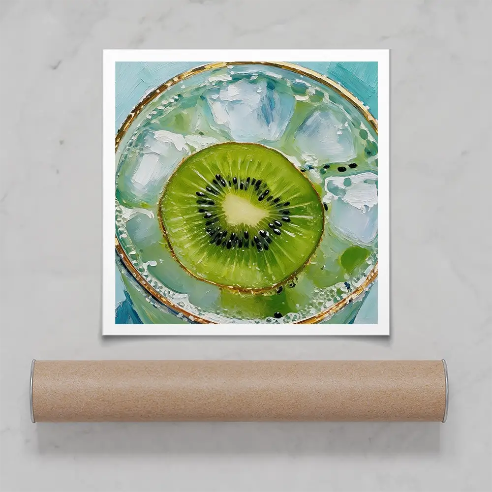 Kiwi Gin And Tonic Cocktail Square Art Print Kiwi Gin And Tonic Cocktail Square Art Print wall art product David Alexander Elder