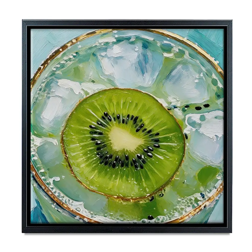 Kiwi Gin And Tonic Cocktail Square Canvas Print Kiwi Gin And Tonic Cocktail Square Canvas Print wall art product David Alexander Elder